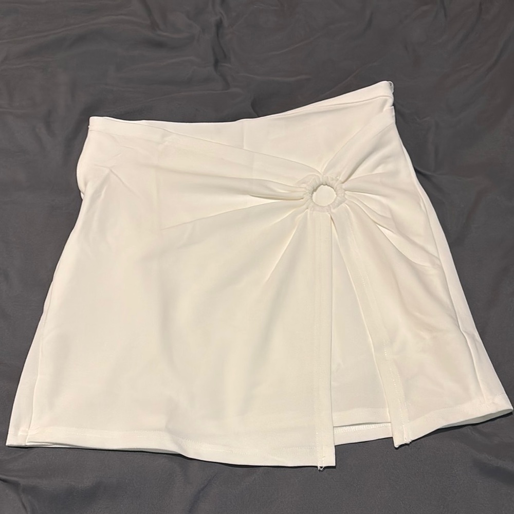White mini skirt